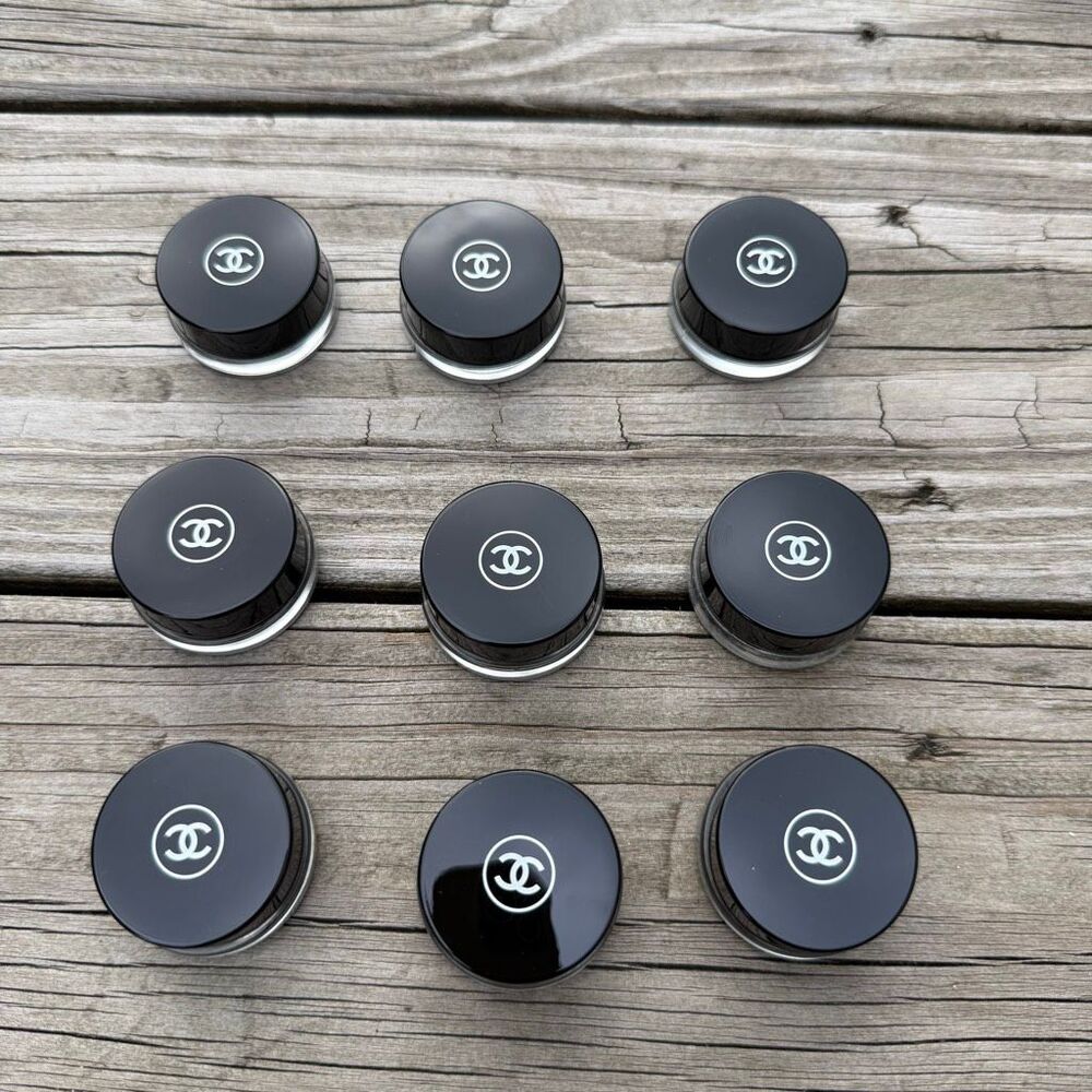 CHANEL Glass Travel Dram Jar Empty, 1.5" Diameter for Skincare/Makeup Set Of 9